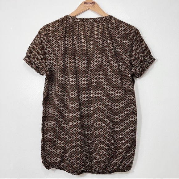 Marc O'Polo Floral Split Neck Button Down Peasant Blouse Size M - Picture 8 of 13